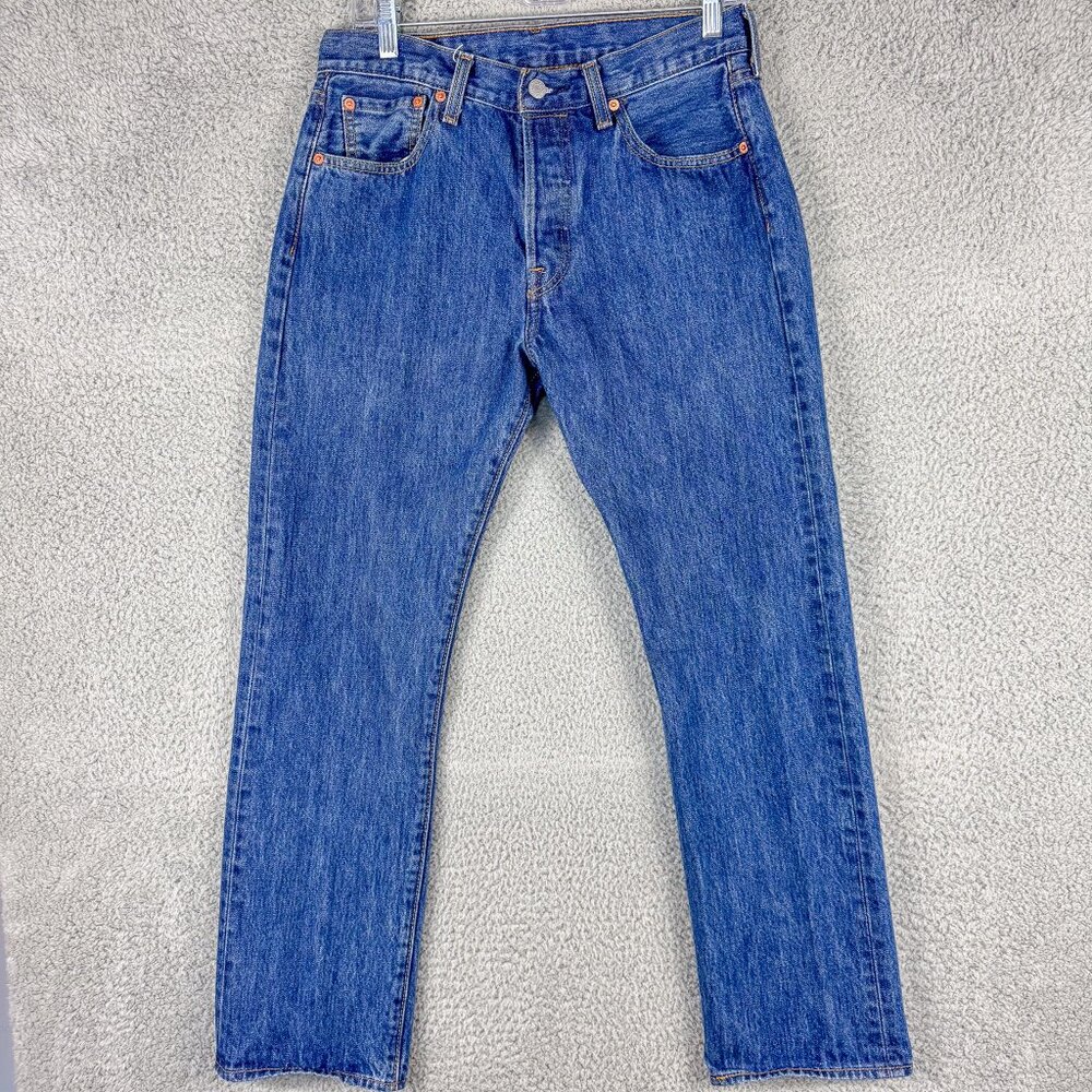 Levis 501 Jeans Mens 30 Blue Button Fly Denim Western Cowboy Outdoor 30x29